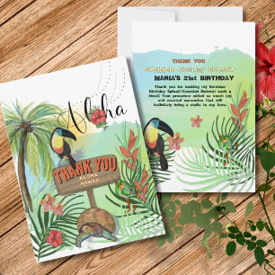Carte PERSONNALISÉE MERCI ALOHA HAWAI