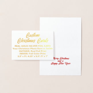Carte personnalisée MINI REAL FOIL CHRISTMAS