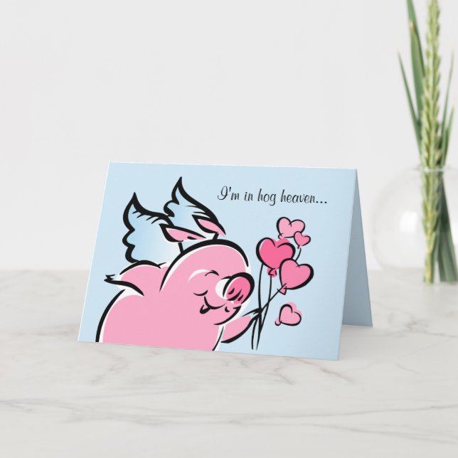 Carte personnalisée par porc de Valentine (Devant)