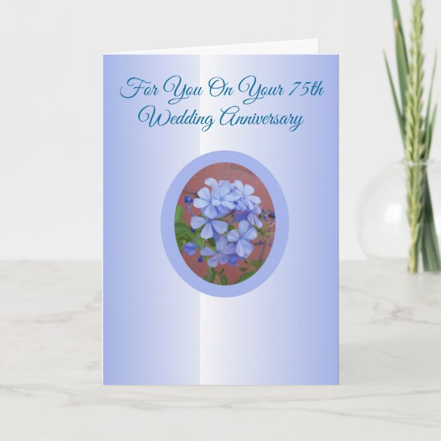 Carte personnalisée pour 75 ans de mariage Plumbag (Devant)