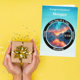 Carte personnalisée pour anniversaire de sobriété