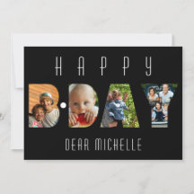 Carte personnalisée pour Anniversaire moderne 4 Ph
