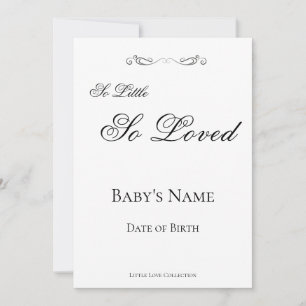 Carte personnalisée pour bébé 'Si petit, si aimé'