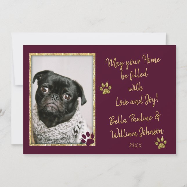 Carte personnalisée pour les Amoureux de les chien (Devant)