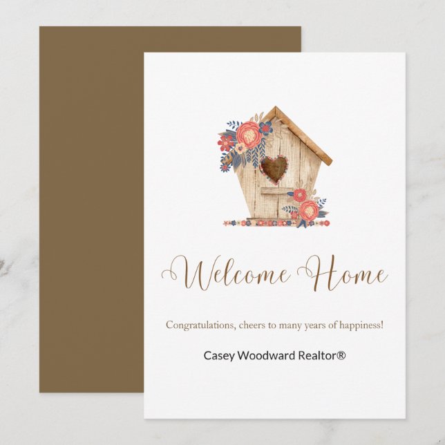 Carte personnalisée Realtor Welcome Home (Devant / Derrière)
