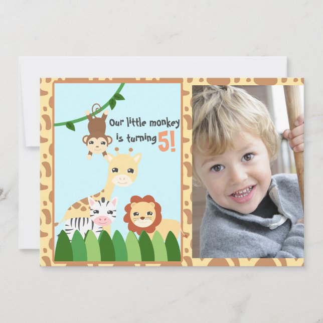 Carte personnalisée Safari Anniversaire (Devant)
