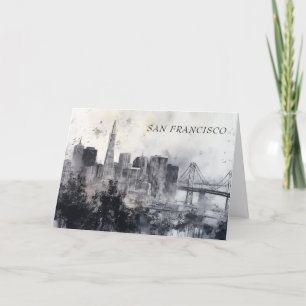 Carte personnalisée San Francisco noir et blanc