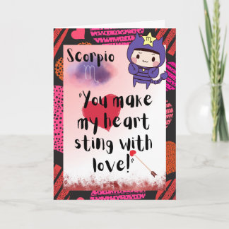 Carte personnalisée Scorpio Zodiac Valentines
