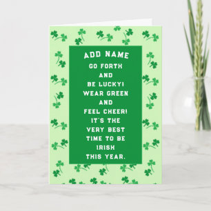 Carte personnalisée St. Patrick's Day