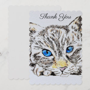 Carte personnalisée Watercolor Siamese Ragdoll Cat
