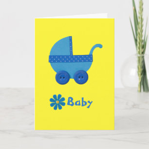 Carte Personnaliser Blue Baby-carrie bébé bébé bébé douc