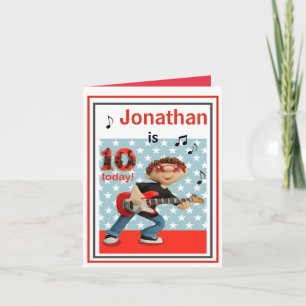 Carte Personnaliser Boys 10th Birthday Card - Rock and R