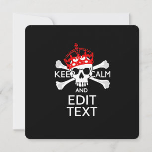 Carte Personnaliser ce texte Garder calme Crossbones Crâ