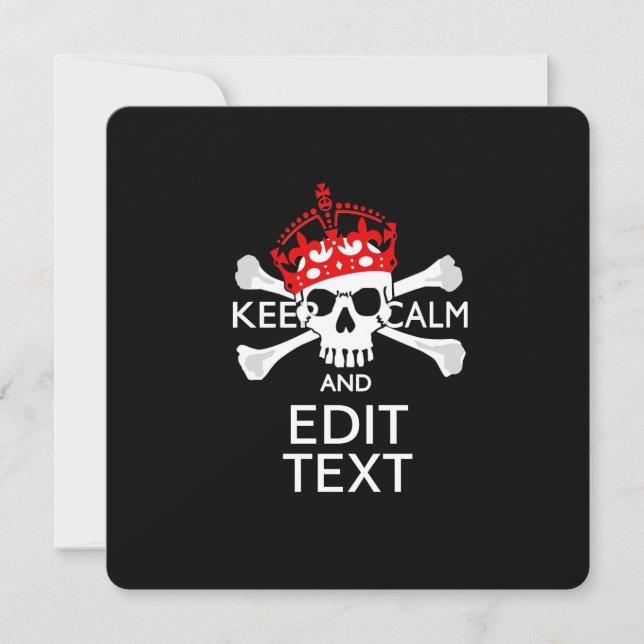 Carte Personnaliser ce texte Garder calme Crossbones Crâ (Devant)