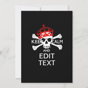 Carte Personnaliser ce texte Garder calme Crossbones Crâ