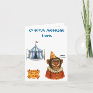 Carte Personnaliser : Chester le clown chimpanzé