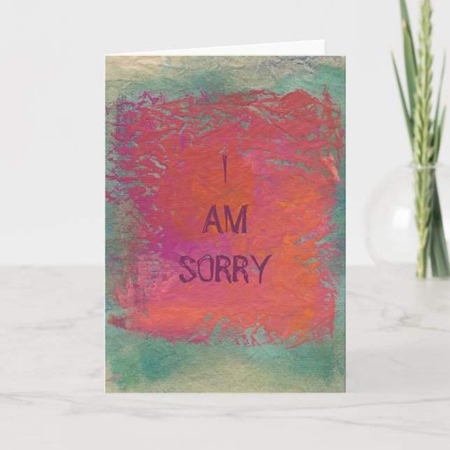Carte Personnaliser de peinture d'art rose orange (Devant)