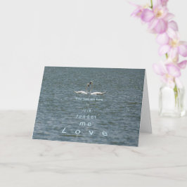 Carte Personnaliser Deux Cygnes Aimez-moi tendre amour