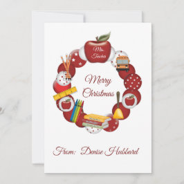 Carte Personnaliser enseignant Joyeux Noël