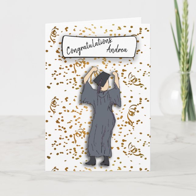 Carte Personnaliser Félicitations à un Confetti Diplômé (Devant)