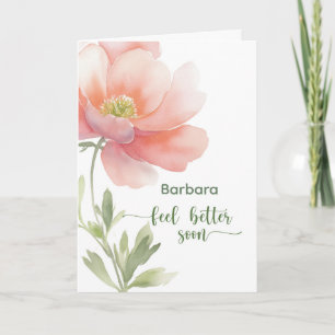 Carte Personnaliser Fleur Aquarelle Bon Rétablissement