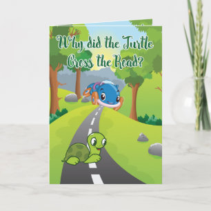 Carte PERSONNALISER FunnY Tortue Traverser la route Anni