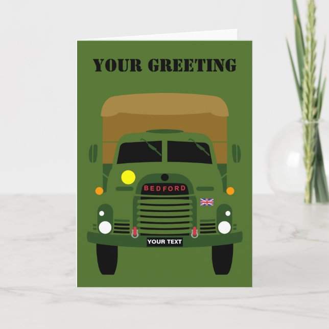 CARTE PERSONNALISER L'ARMÉE BRITANNIQUE VÉTÉRAN TRUCK (Devant)