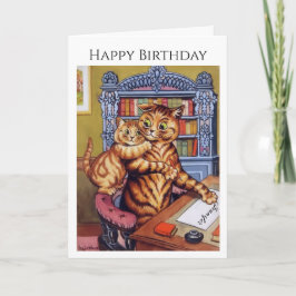 Carte Personnaliser le nom Anniversaire Chats Kitten Lou