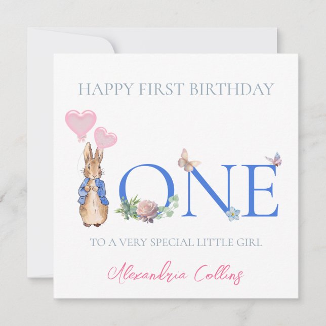 Carte Personnaliser le nom de l'enfant Pierre 1er annive (Devant)