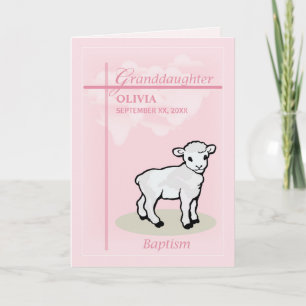 Carte Personnaliser le nom Grand-fille Baptême Rose fill