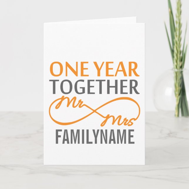 Carte Personnaliser M. et Mme 1er Anniversaire (Devant)