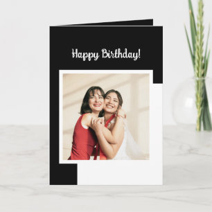 Carte Personnaliser photo & texte Black & White meilleur