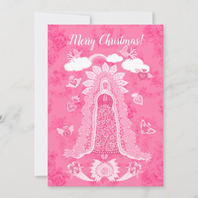 Carte Personnaliser Pink Joyeux Noël (Devant)