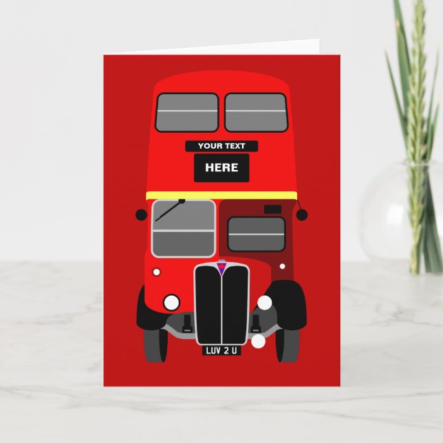Carte Personnaliser Red London Double Decker Bus Anniver (Devant)