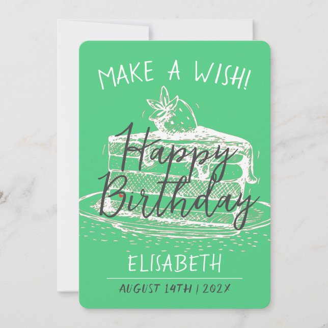 Carte Personnaliser Simple Gâteau Doux Faire Un Annivers (Devant)