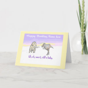 Carte Personnaliser Wooly Mammoth et Dinosaur, anniversa