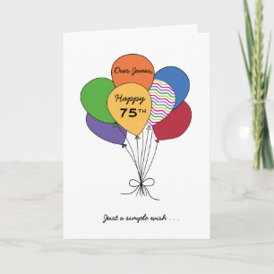 Carte Personnalisez Avec Nom~Joyeux Souhait 75ème Annive