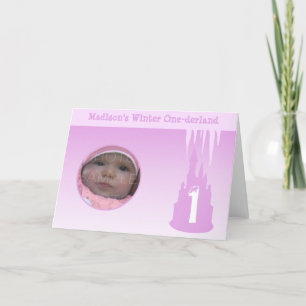 Carte Personnalisez Birthday Girl Winter Onederland Phot