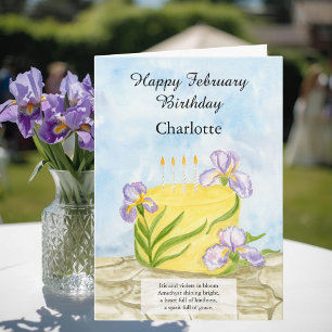 Carte Personnalisez le gâteau d'anniversaire Iris de fév