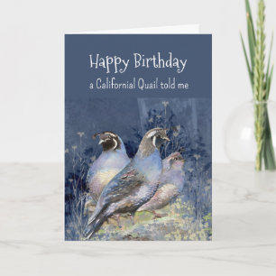 Carte Personnalité de la Quail en Californie Anniversair