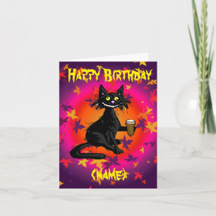 Carte Personnalité du Gothic Cat Birthday