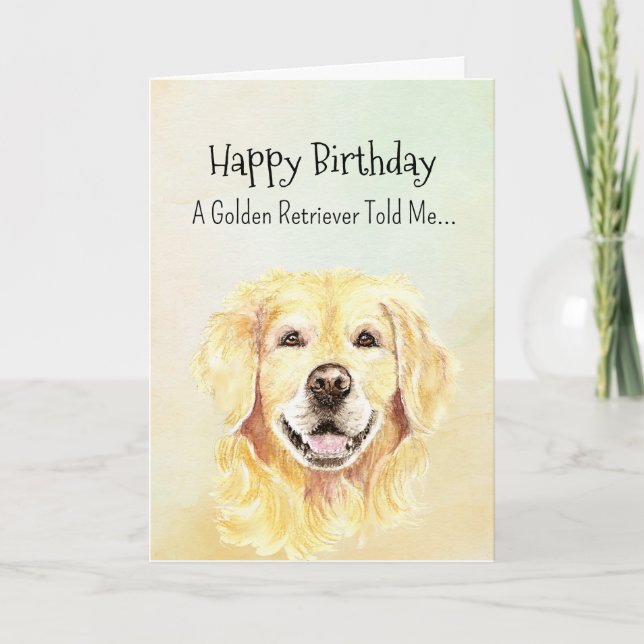 Carte Personnalité Golden Retriever Anniversaire Animaux (Devant)
