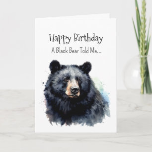 Carte Personnalité Ours Noir Animaux Amusants Anniversai
