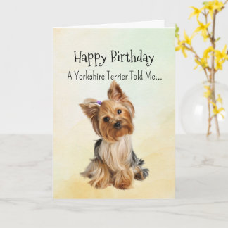 Carte Personnalité Yorkie Anniversaire Animaux amusants