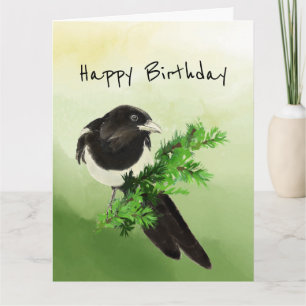 Carte Personne magnifique Magpie Oiseau Nature Anniversa