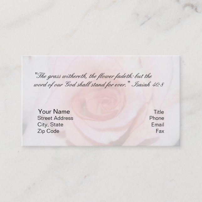 Carte personnelle de 40:8 d'Isaïe (Devant)