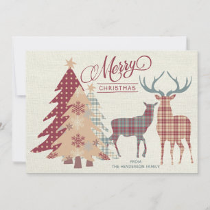 Carte personnelle Joyeux Noël Country Plaids