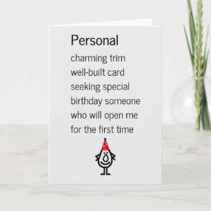 Carte Personnelle Un Poème D'Anniversaire Drôle