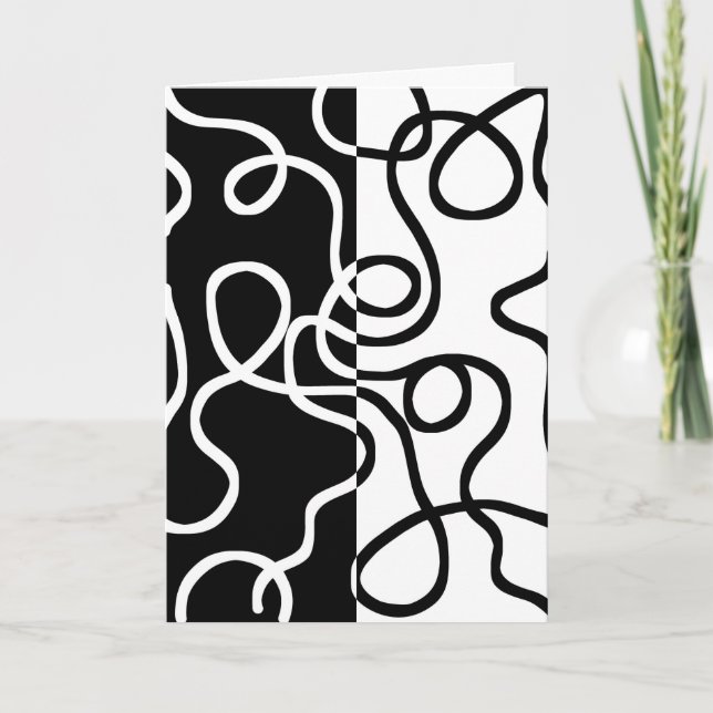 Carte Persuasion linéaire I : Abstrait noir et blanc (Devant)