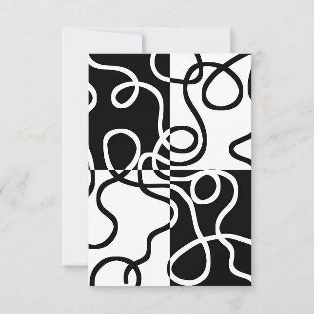 Carte Persuasion linéaire II : noir et blanc Abstrait (Devant)